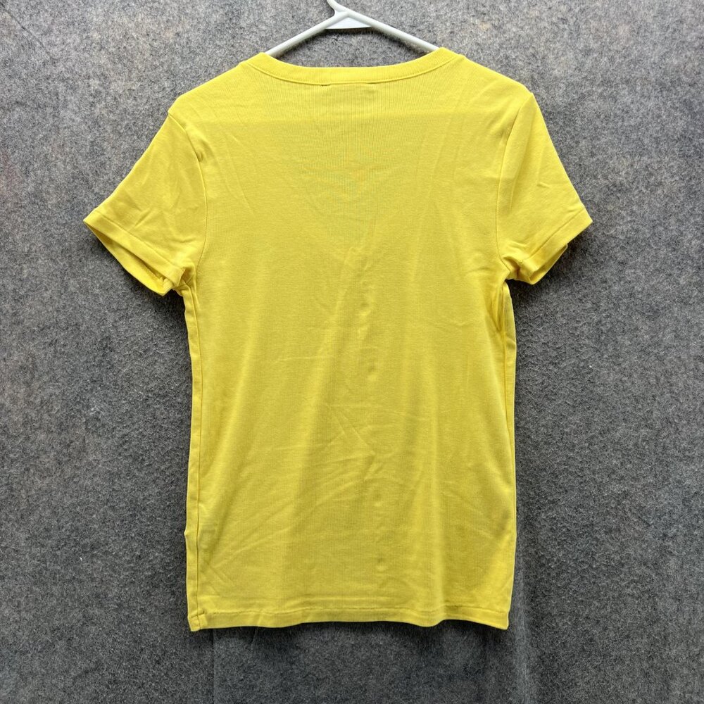 Ralph Lauren Shirt Women Large Ladies Yellow V Neck Sport Pony Preppy - Picture 8 of 11
